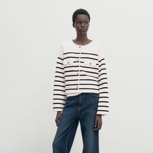 Massimo dutti gold button cardigan